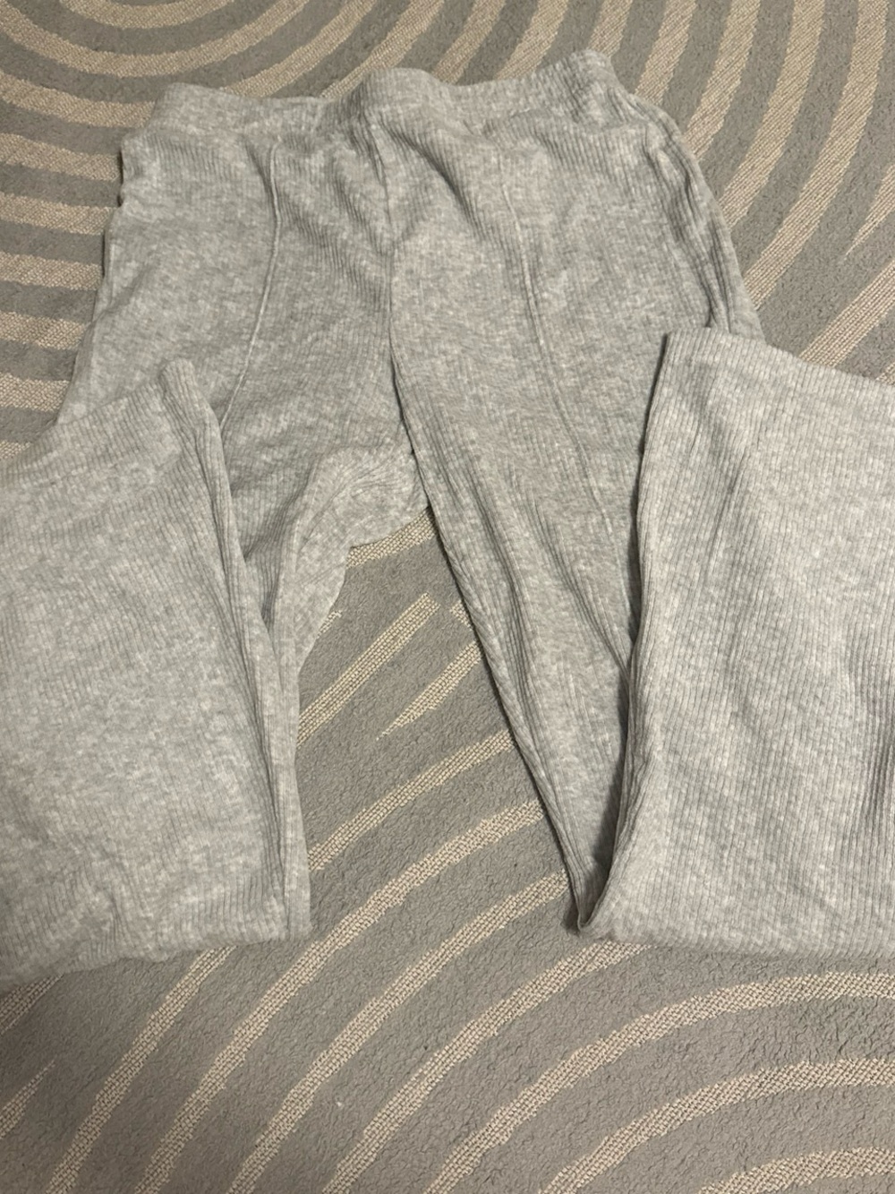 aerie Light Gray Ribbed Waistband Lounge Leggings